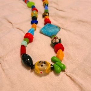 Rainbow Beaded Artisan Crafted Necklace